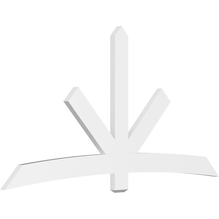 Ekena Millwork Alberta Architectural Grade PVC Gable Bracket, 96"W x 48"H x 2"D x 6"F, 12/12 Pitch GBP096X48X0206ALB00